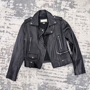 Michael Kors Black Leather Moto Jacket